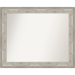 33" x 27" Non-Beveled Crackled Bathroom Wall Mirror Metallic Silver - Amanti Art: Rectangle, Polystyrene Frame, Wall Mounted - 1 of 4