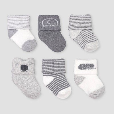 gray baby socks