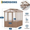 Wooden Greenhouses for Outdoors, Wooden Walk-in Green House with Cedar Frame, Greenhouse Kit with 6MM Thick Polycarbonate Panel - 2 of 4
