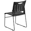 Flash Furniture 4 Pack HERCULES Series 881 lb. Capacity Black Sled Base Stack Chair with Air-Vent Back - 4 of 4