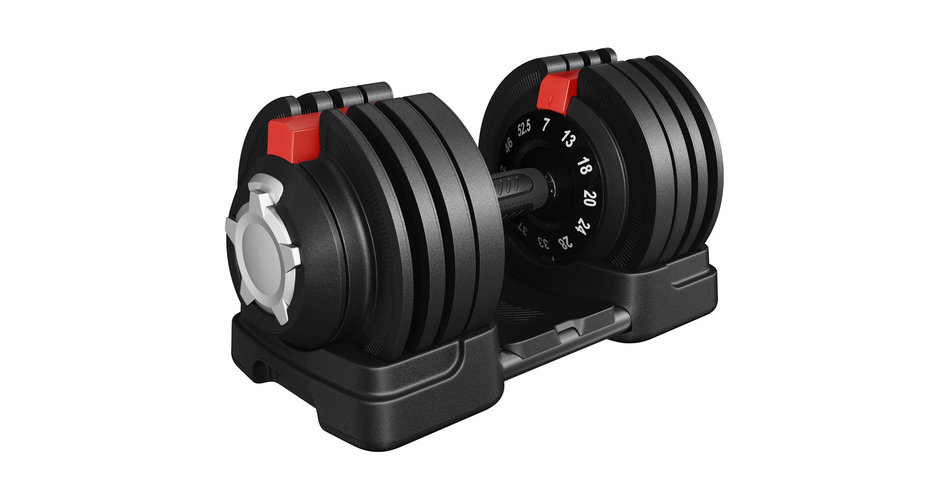 Yaheetech 7-52.5lbs Quick-adjust Dumbbell for Home Gym, Black
