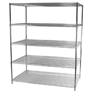 Shelving.com Chrome Wire Shelving with 5 Tier Shelves - - 1 of 4