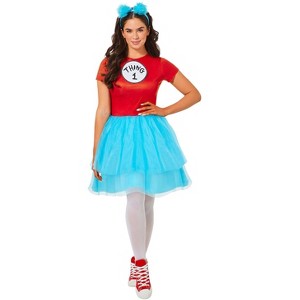 Dr. Seuss Thing 1 & 2 Dress Women's Costume - 1 of 1