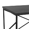 Martha Stewart Maddox Home Office Parsons Desk in Black Wood Grain with Oil Rubbed Bronze Metal X-Frame - 4 of 4