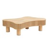 CAVINAS Coffee Tables for Living Room Irregular Coffee Table Modern Handcraft Drum Wooden Center Tables for Apartment - 2 of 4
