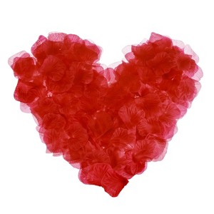 Unique Bargains Decoration Wedding Party Silk Artificial Flower Petals Red 2000 Pcs - 1 of 4