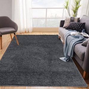 Solid Shaggy Rug Modern Indoor Carpet Fluffy Plush Rug Shag Area Rug Home Decor - 1 of 4