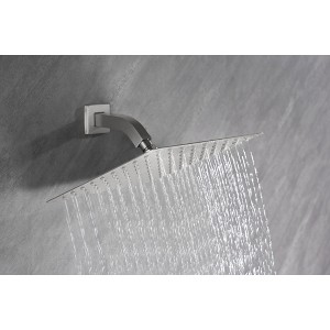 Kumasinova 8" Square Rain Shower Head,Utra Thin 304 Stainless Steel Wall-Mounted Showerhead with Self-Clean Nozzles,2.5GPM - 1 of 4