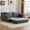 71.65'' Corduroy Fabric Loveseat Sofa Bed with No Assembly Required, Reversible Cushion, Memory Foam, Deep Seat, and Pillows - 2 of 4