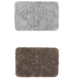 Unique Bargains Extra Soft Thick Microfiber Non-Slip Plush Bath Mats 2 Pcs - 1 of 4