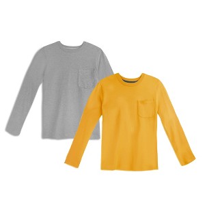 Mightly Toddler 2pk Fair Trade Organic Cotton Pocket Long Sleeve T-Shirt - 1 of 4