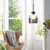 Modern Black Pendant Light with Smoked Glass Shade for Kitchen Island Dining Room Bar Lighting - 3 of 4