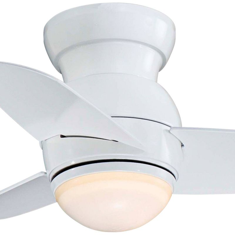 26" Minka Aire Modern Hugger Indoor Ceiling Fan with LED Light White Etched Opal Glass for Living Room Kitchen Bedroom Family Home, 3 of 6