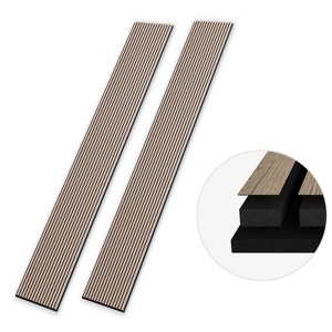 SMARTSTANDARD 105.9 in. x 12.6 in. x 0.9 in. Slat Wood Acoustic Sound Absorbing 3D Decorative Wall Paneling, 2-Pack - 1 of 1