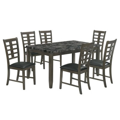 7pc Nixon Standard Height Dining Set Gray - Picket House Furnishings