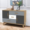 Costway Free-standing Storage Cabinet Modern Floor Cabinet w/2 Doors & 3 Drawers - 3 of 4