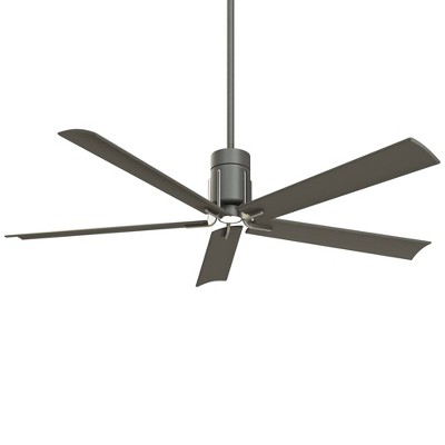 60" Minka Aire Modern Indoor Ceiling Fan with LED Light Remote Control Gray Iron Etched White Glass Shade for Living Room Kitchen