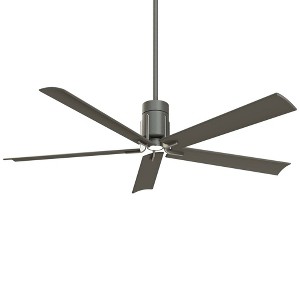 60" Minka Aire Modern Indoor Ceiling Fan with LED Light Remote Control Gray Iron Etched White Glass Shade for Living Room Kitchen - 1 of 4