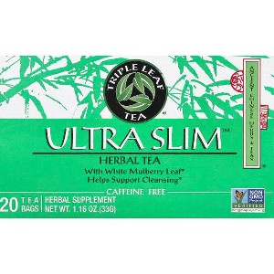 Triple Leaf Tea, Ultra Slim, Herbal Tea, With White Mulberry Leaf, Caffeine-Free, 20 Tea Bags, 1.16 oz (33 g) - 1 of 3