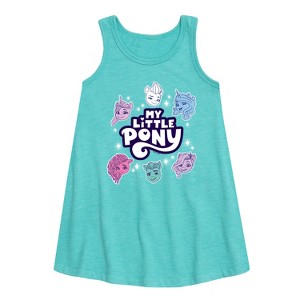 - My Little Pony - Logo Heads Graphic Sleeveless Aline Dress - 1 of 3