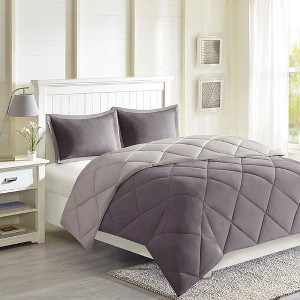 Sapphtopaz King Diamond Quilt Bedding Set Reversible Down Alternative Comforter Set with Pillow Sham,Machine Washable - 1 of 4