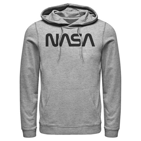 Men's NASA Simple Black Logo Pull Over Hoodie - Athletic Heather - 2X Large