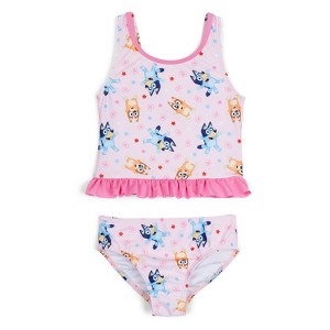 Bluey Girls UPF 50+ Tankini Top and Bikini Bottom Swim Set Toddler - 1 of 3