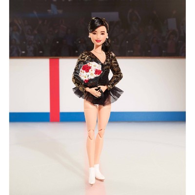 Barbie Inspiring Women Kristi Yamaguchi Doll in Black and Gold Costume