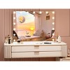 19'' Round Lighted Vanity Mirror with 3 Color Dimmable LED, Smart Touch Control & 360 Rotation Makeup Mirror for Bedroom, Dressing Room, Tabletop - 3 of 4