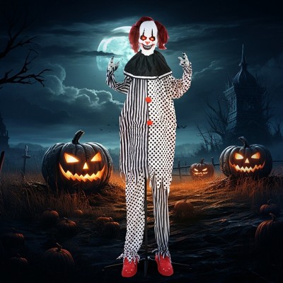 Whisen Battery-Operated Halloween Pumpkin Ghost, Sound-Activated Scary Voice & LED Eyes