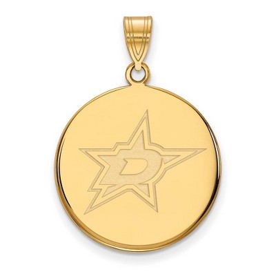 Black Bow Jewelry 10k Yellow Gold Dallas Stars NHL Large Pendant