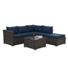 SKRAN Set of 4 Patio Conversation PE Rattan Wicker Sofa with Coffee Table and Ottoman,Sectional Couch WITH/Cushions for Poolside,Backyard,Garden - 4 of 4