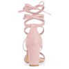 Allegra K Women's Back to College Open Toe Lace Up Chunky High Heels Strappy Sandals - 3 of 4