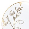 Smarty Had A Party 7.5" White with Gold Antique Floral Round Disposable Plastic Appetizer/Salad Plates (120 Plates) - image 2 of 2
