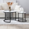 ALEXOUN Nesting Coffee Table Set of 2 - Easy to Use Round End Tables with Sturdy Metal Frame for Living Room, Bedroom & Apartment - 2 of 4