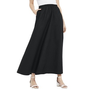 Jessica London Women's Plus Size Linen Maxi Skirt - 1 of 4