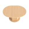 GDFStudio Victor Farmhouse Extendable Rubberwood Dining Table with Bump Texture Base, Light Brown - 4 of 4