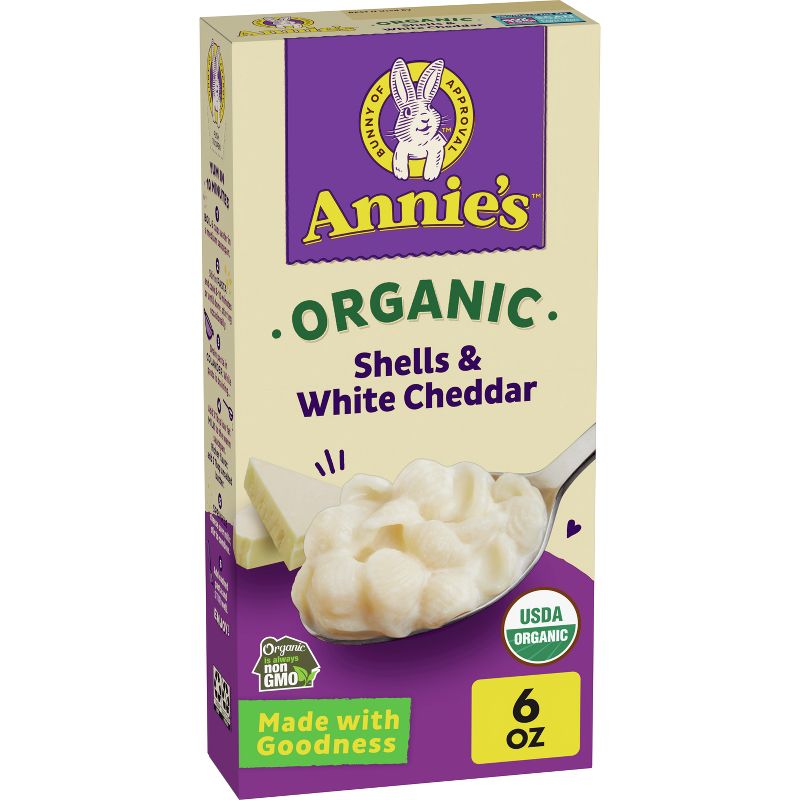Annie&#39;s Organic Shells &#38; White Cheddar Macaroni &#38; Cheese - 6oz, 1 of 14