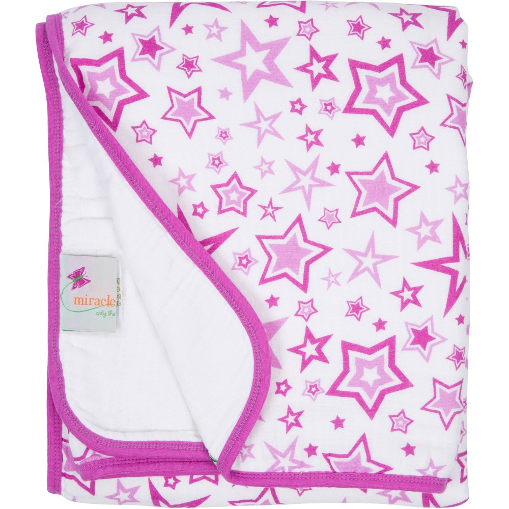 Photos - Children's Bed Linen MiracleWare Muslin Baby Blanket - Stars Orchid