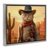 Stupell Industries Cowboy Sheriff Cat Black Floater Framed Canvas Wall Art - 3 of 4