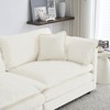 FONTOI Modular Sectional Sofas, L-shaped Sofa with Reversible Ottoman and 5 Pillows for Living Room Office, White, 111.5"*33"*35" - 3 of 4