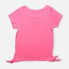 Disney Girl's Rapunzel Birthday Princess Glitter Print Short Sleeve Side Tie Graphic Tee - 2 of 2