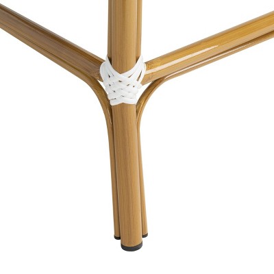 Ford White Wicker and Faux Bamboo Bistro Bar Stool