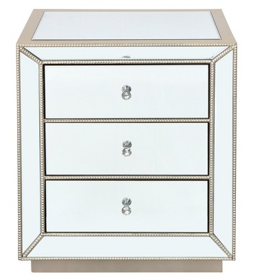 VYNXARIA Sparkling 3 - Drawer Cabinet in Flash Silver Mirror: A Must - Have for Bedroom and Living Spaces