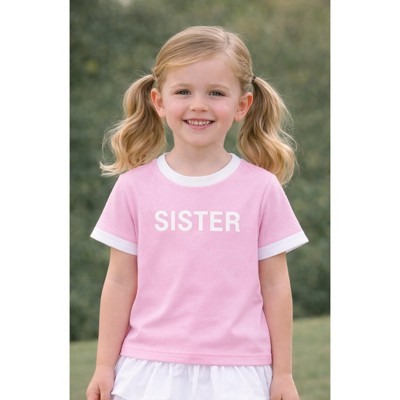 Bits & Bows Kids Sister Crewneck T-Shirt, Pink, 5/6 — фото 3