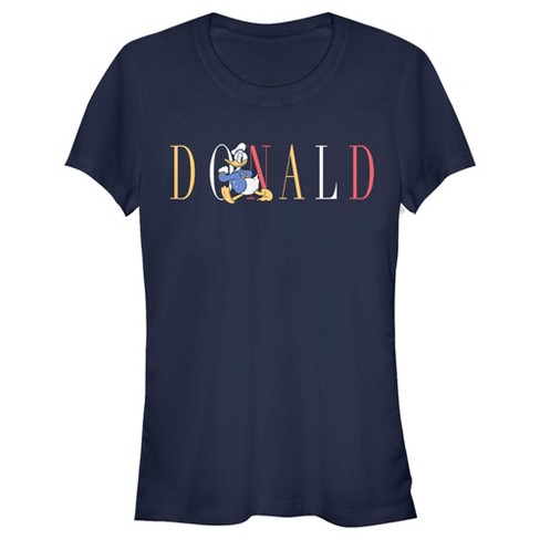 Juniors Womens Mickey & Friends Donald Duck Colorful Text T-Shirt - image 1 of 4