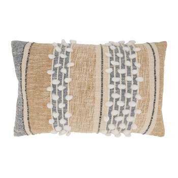 Textured Woven Striped Throw Pillow Cover - Saro Lifestyle