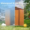 6*6feet Outdoor Metal Storage Shed With Metal Floor Base Lockable Sliding Doors Large Garden Utility Tool Shed, Brown - 3 of 4