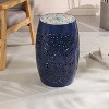 MOEPISY 12 inch Mosaic Patio End Table, Dark Blue - 3 of 4