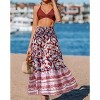 Women's Summer Boho Long Skirts Flowy High Waist A Line Maxi Skirts for Women Summer Pleated Floral Skirts Beach Skirts - 2 of 4